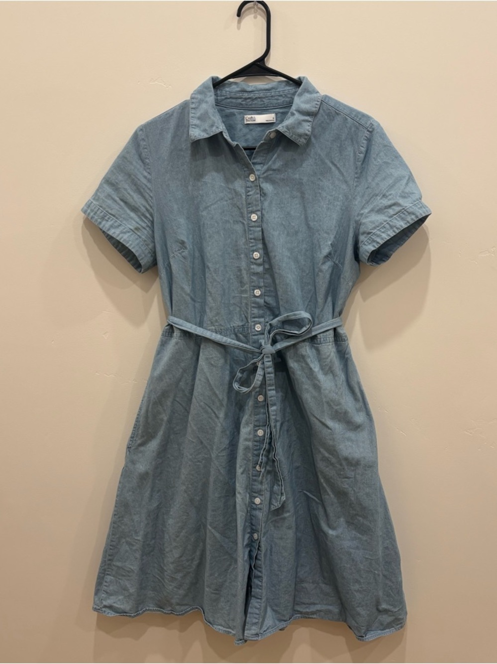 Croft & barrow Light Blue Denim Dress with Tie Waist